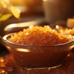Raw salt used in body scrub massage