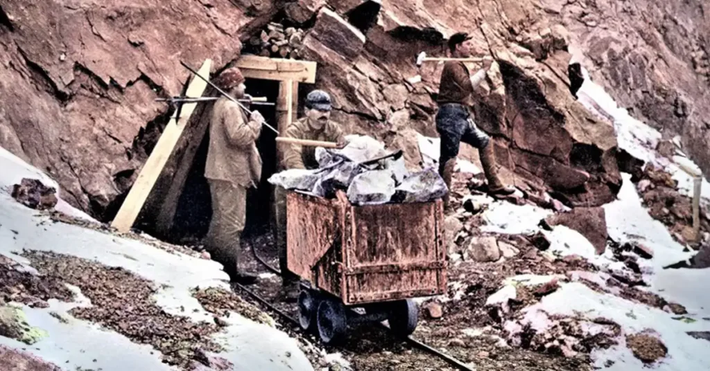 Massage and wellness in Reno NV with a view of historic Nevada miners working near the mountains during winter