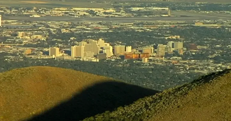 Massage and rejuvenation in Reno NV with a summer view of the city skyline and surrounding foothills
